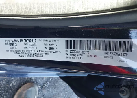 2014 Dodge Avenger Sxt z USA, uszkodzony, nr VIN 1C3CDZCG2EN165772